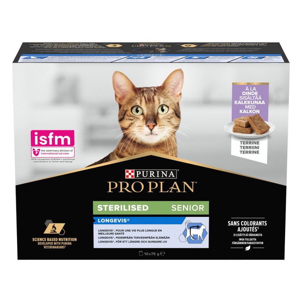 Purina Pro Plan CAT STERILISED Senior 7+ LONGEVIS krůta ve šťávě 10× 75 g